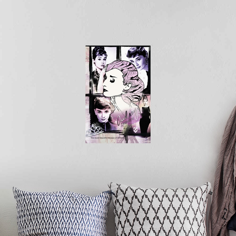 A bohemian room featuring Audrey Hepburn Lines2