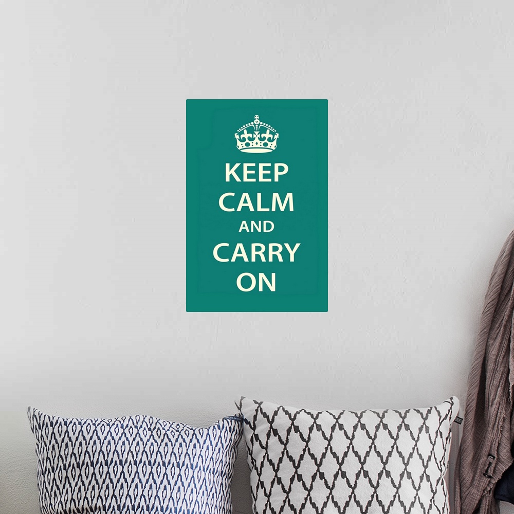 A bohemian room featuring Keep Calm and Carry On