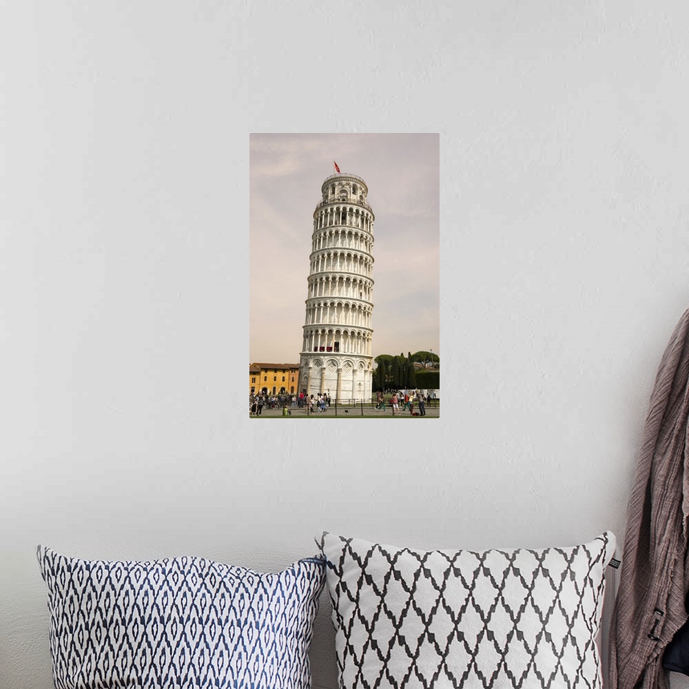 A bohemian room featuring Photograph of the Leaning Tower of Pisa in Pisa, Italy.