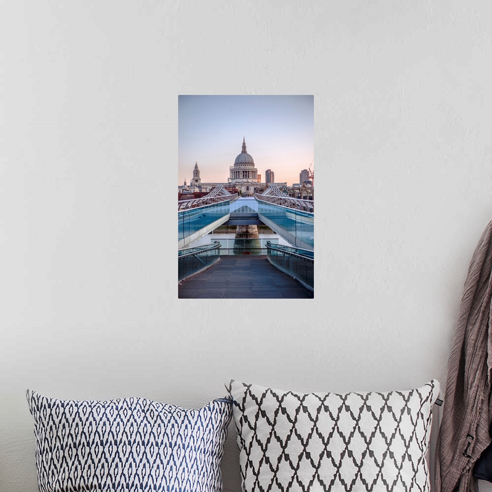 A bohemian room featuring View of St. Paul's Cathedral from Millennium Bridge in London, England.