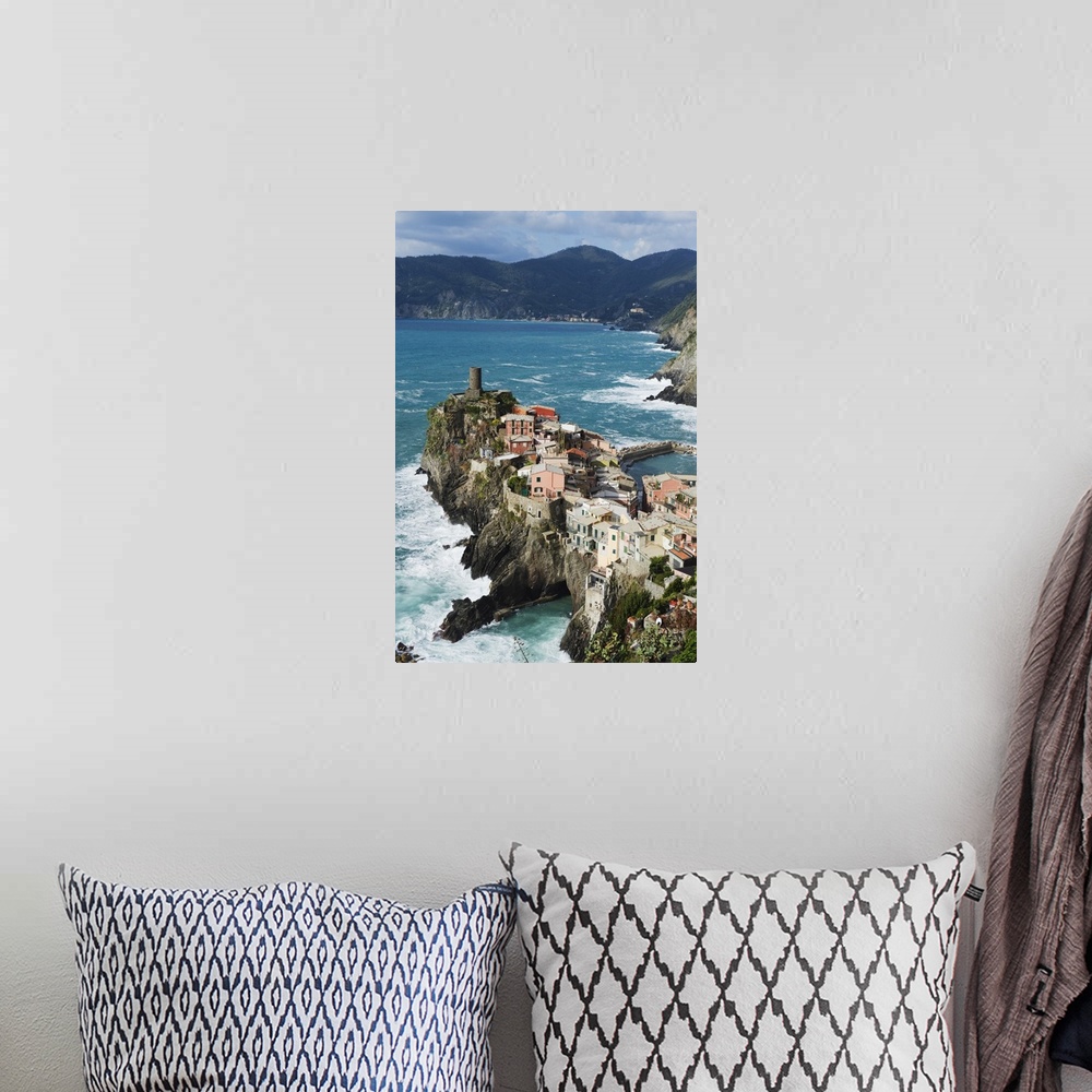 A bohemian room featuring Clifftop village of Vernazza, Cinque Terre, Liguria, Italy