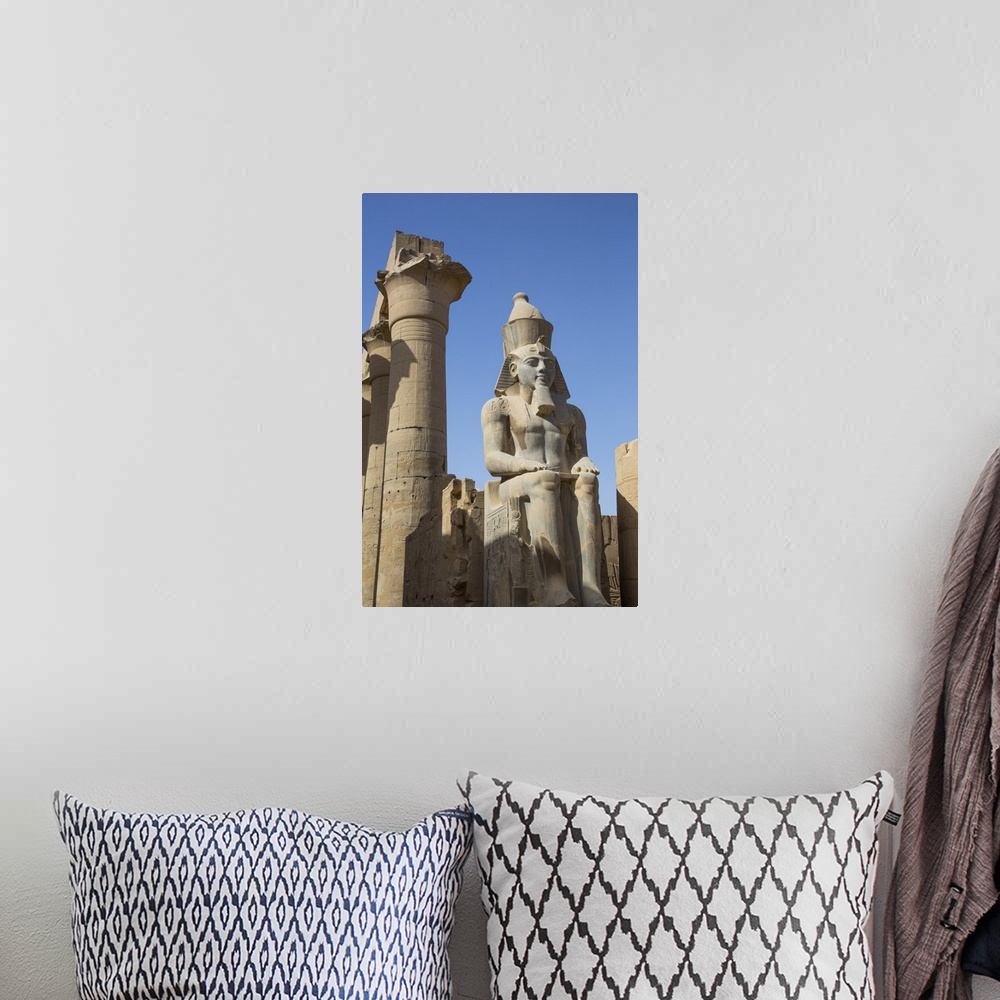 A bohemian room featuring Colossus of Ramses II, Court of Ramses II, Luxor Temple, UNESCO World Heritage Site, Luxor, Thebe...