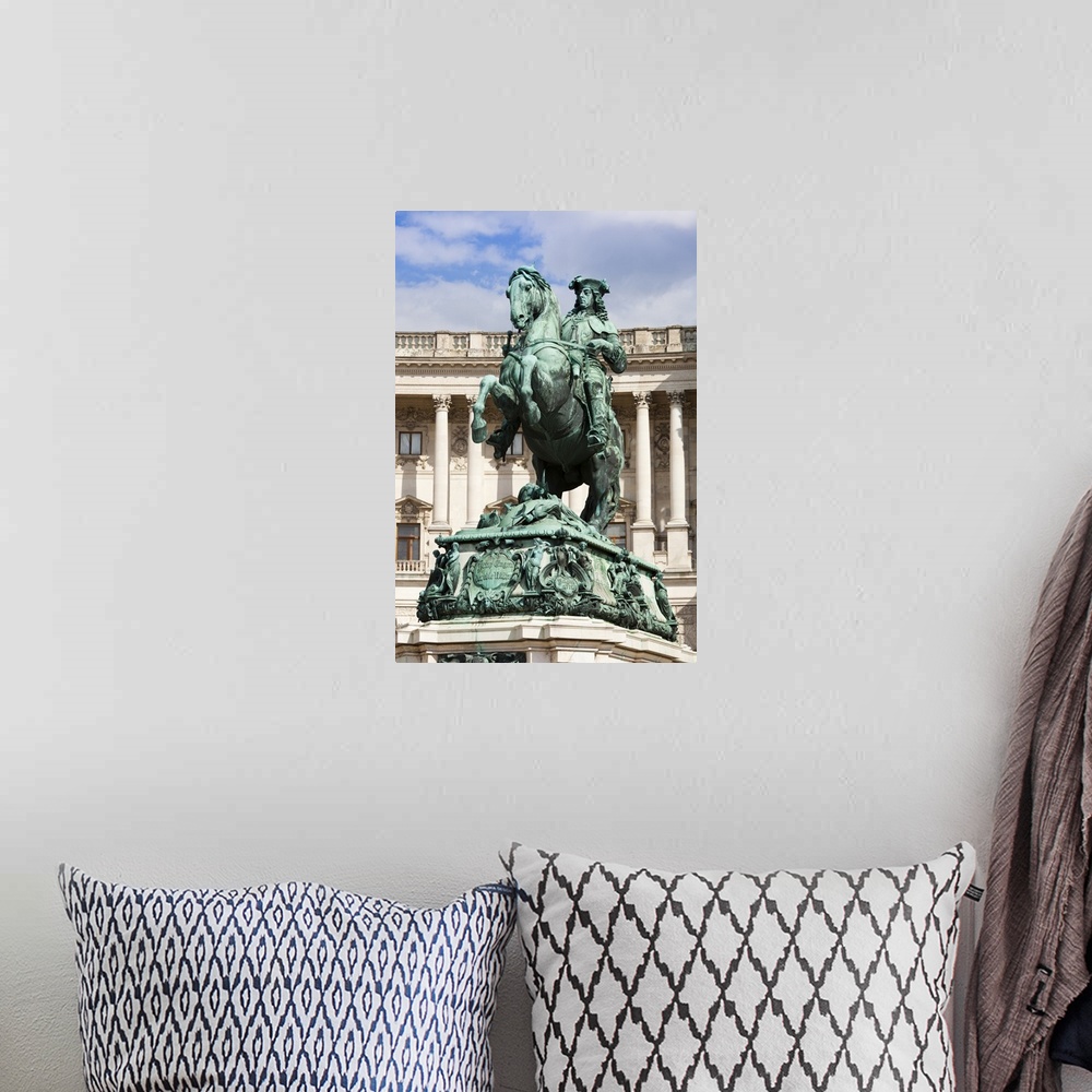 A bohemian room featuring Equestrian statue of Prince Eugene of Savoy, Hofburg palace, Heldenplatz, Vienna, Austria