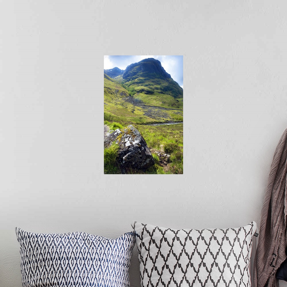 A bohemian room featuring Glen Coe, south of Fort William, Scotlish Highlands, Scotland, UK
