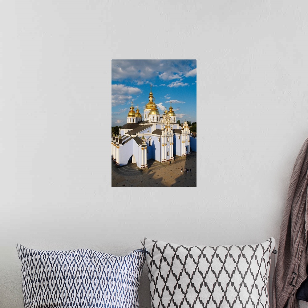 A bohemian room featuring Golden domes of St. Michael Monastery, Kiev, Ukraine, Europe.