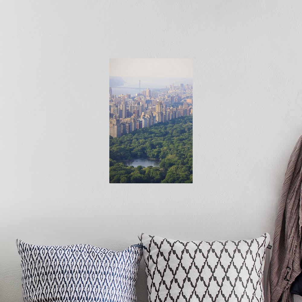 A bohemian room featuring High angle view of Upper West Side and Central Park, Manhattan, New York City, New York