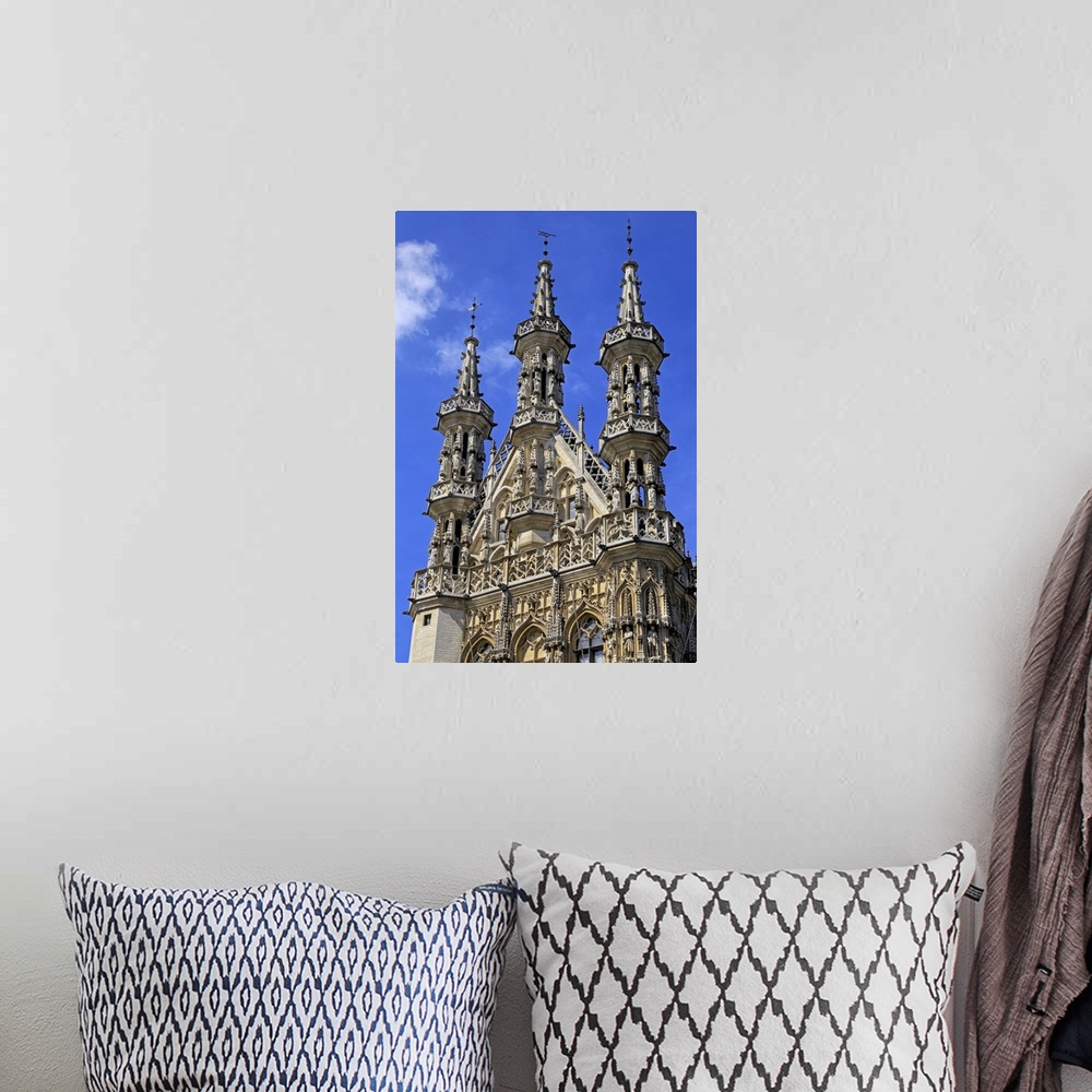 A bohemian room featuring Late Gothic Town Hall at Grote Markt Square, Leuven, Brabant, Belgium