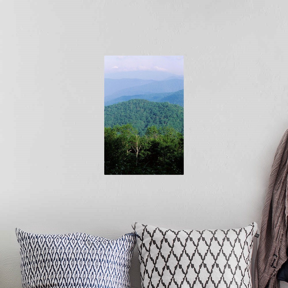 A bohemian room featuring Looking over the Appalachian mountains in Cherokee Indian Reservation, North Carolina