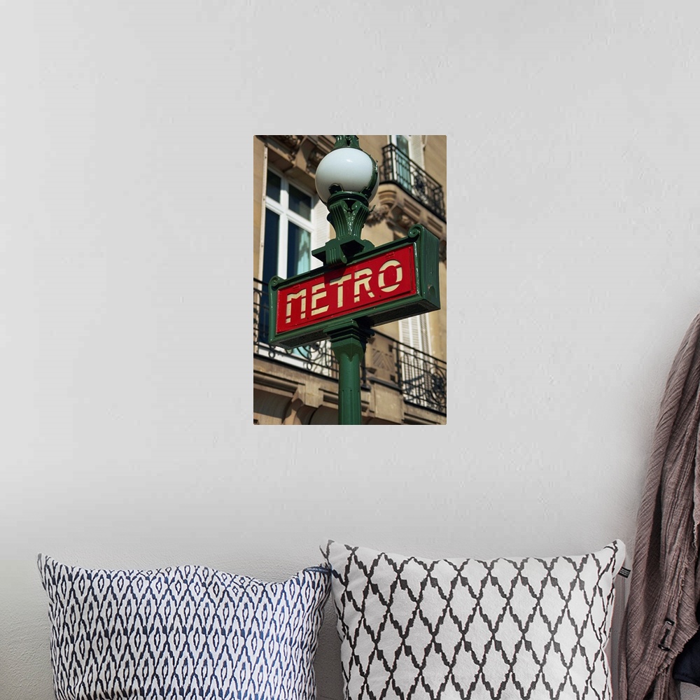 A bohemian room featuring Metro sign, Paris, France, Europe