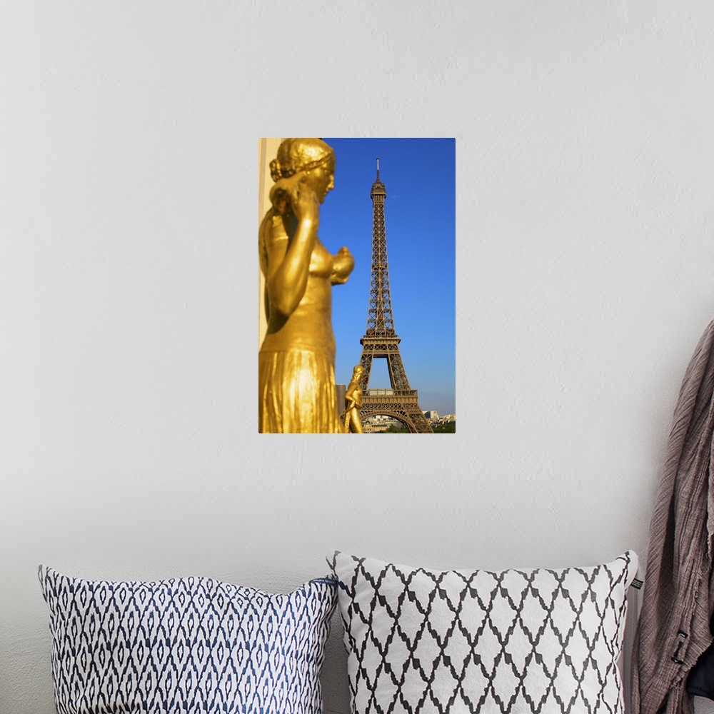 A bohemian room featuring Palais de Chaillot and Eiffel Tower, Paris, France, Europe