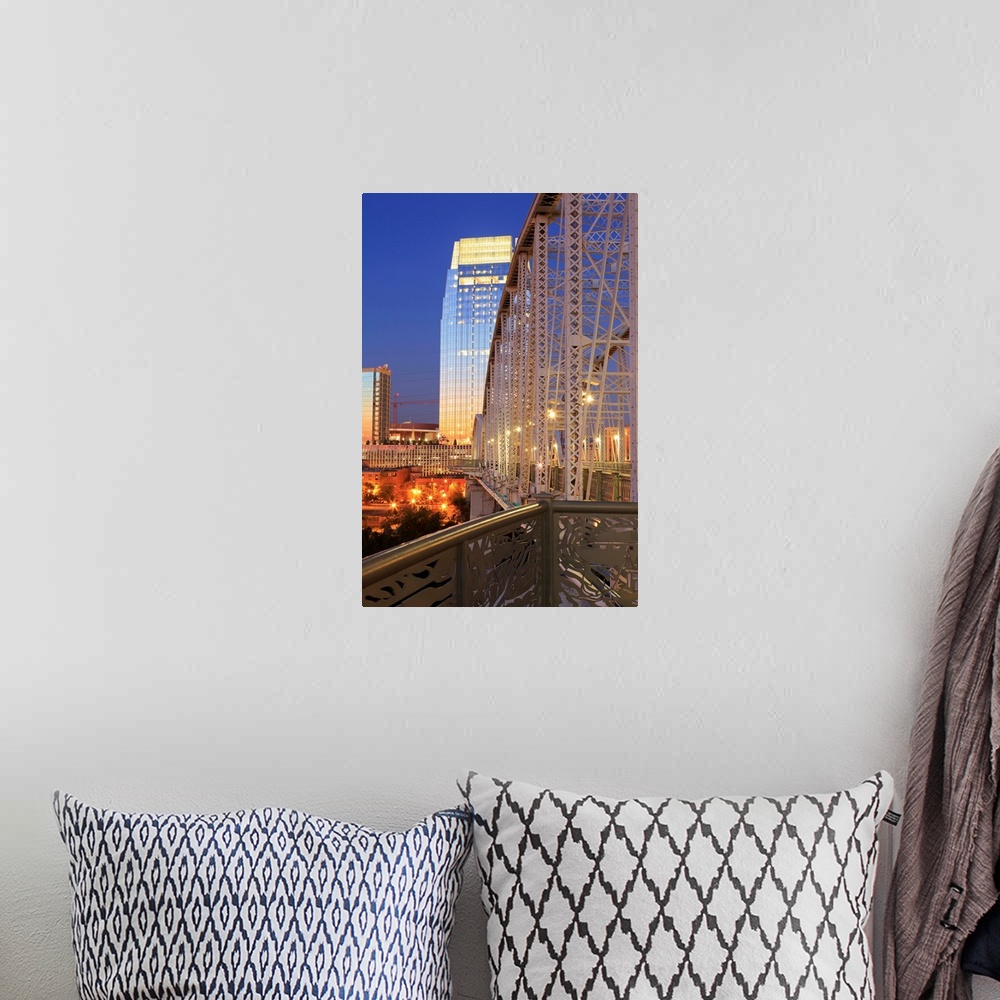 A bohemian room featuring Pinnacle Tower and Shelby Pedestrian Bridge, Nashville, Tennessee, USA