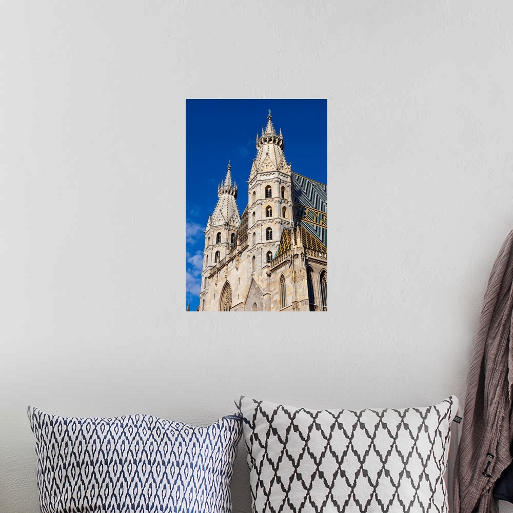 A bohemian room featuring Romanesque Towers of St. Stephen's Cathedral, Stephansplatz, Vienna, Austria