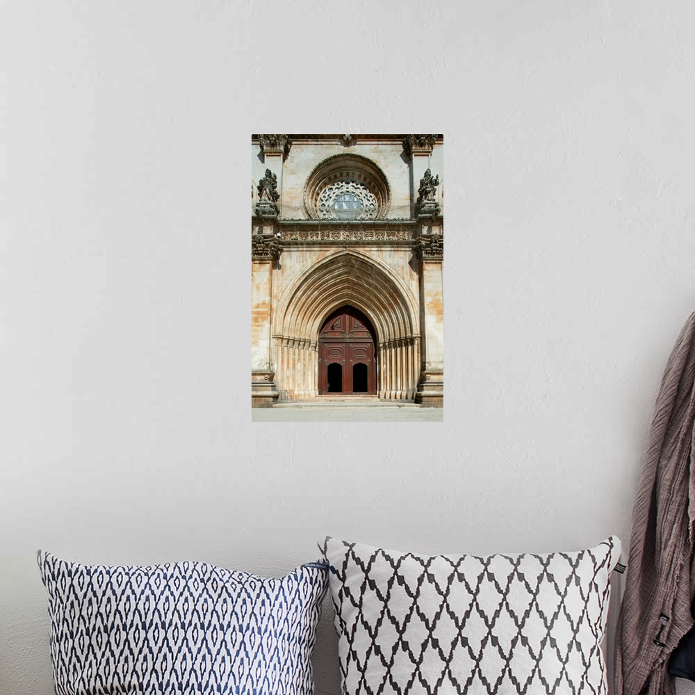 A bohemian room featuring Santa Maria abbey door, Alcobaca, Estremadura, Portugal