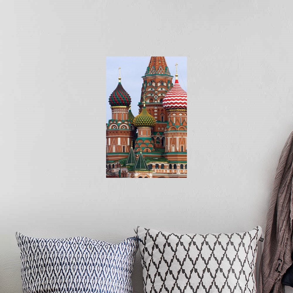 A bohemian room featuring St. Basil's Cathedral, Red Square, Moscow, Russia
