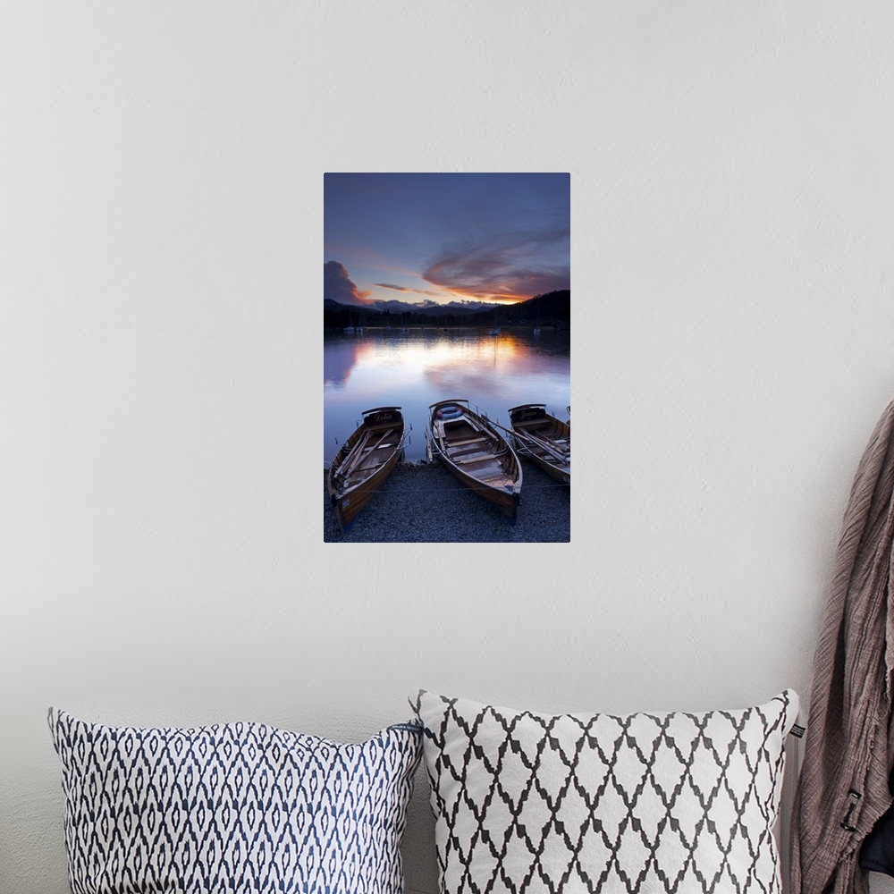 A bohemian room featuring Sunset, Ambleside, Lake Windermere, Lake District National Park, Cumbria, England, United Kingdom...