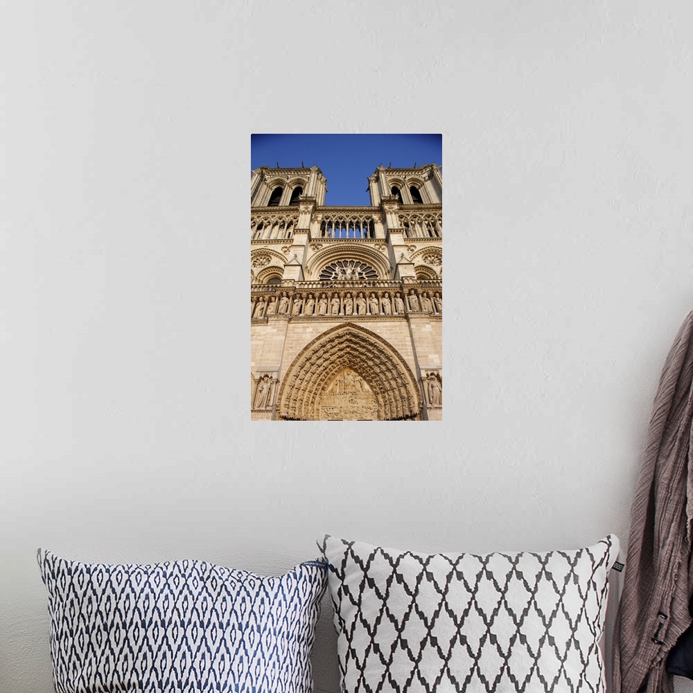 A bohemian room featuring West front, Notre Dame Cathedral, UNESCO World Heritage Site, Paris, France, Europe.