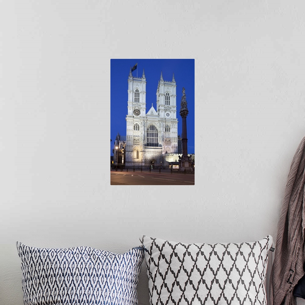 A bohemian room featuring Westminster Abbey at night, Westminster, London, England, United Kingdom, Europe.