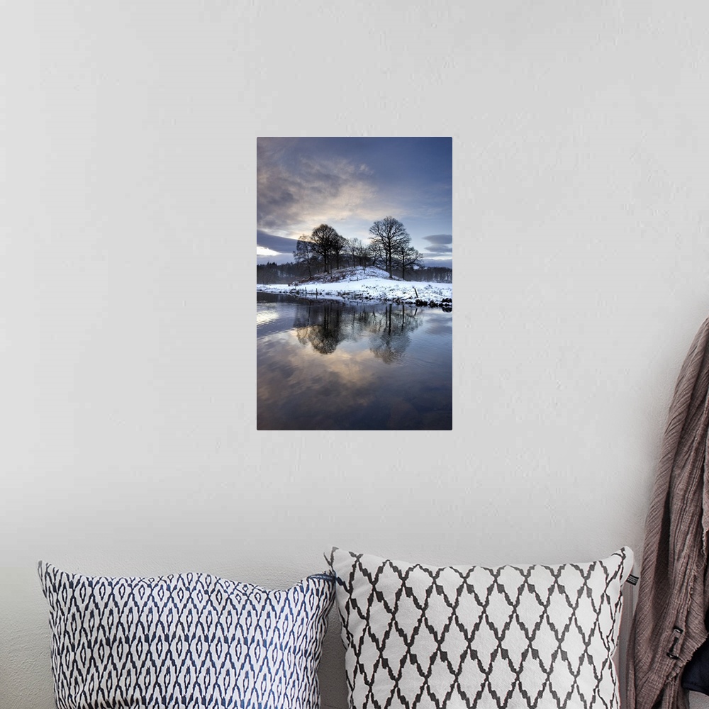 A bohemian room featuring Winter view of River Brathay at dawn, Ambleside, Cumbria, England