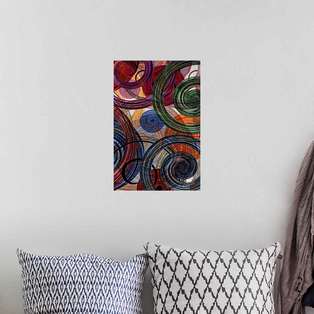 A bohemian room featuring Swirling Circles Two