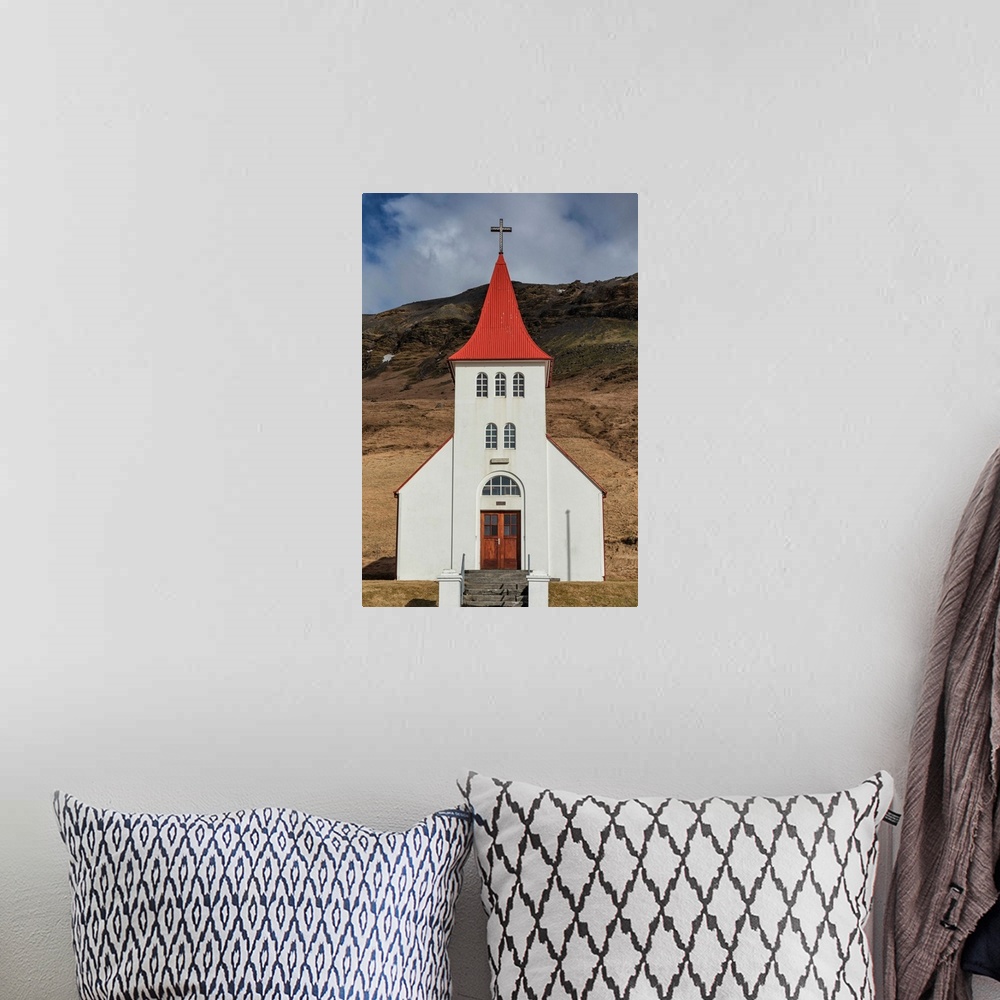A bohemian room featuring Beautiful church in the countryside of Iceland.
