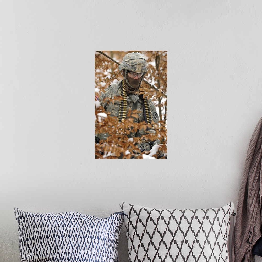 A bohemian room featuring February 12, 2013 - U.S. Army soldier conducts a dismounted patrol during a squad level training ...