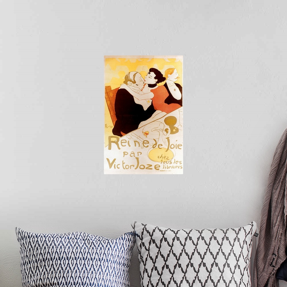 A bohemian room featuring Reine de Joie. Lithograph poster.
