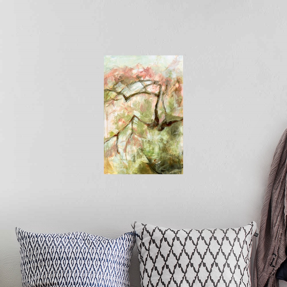 A bohemian room featuring Spring Diptych I