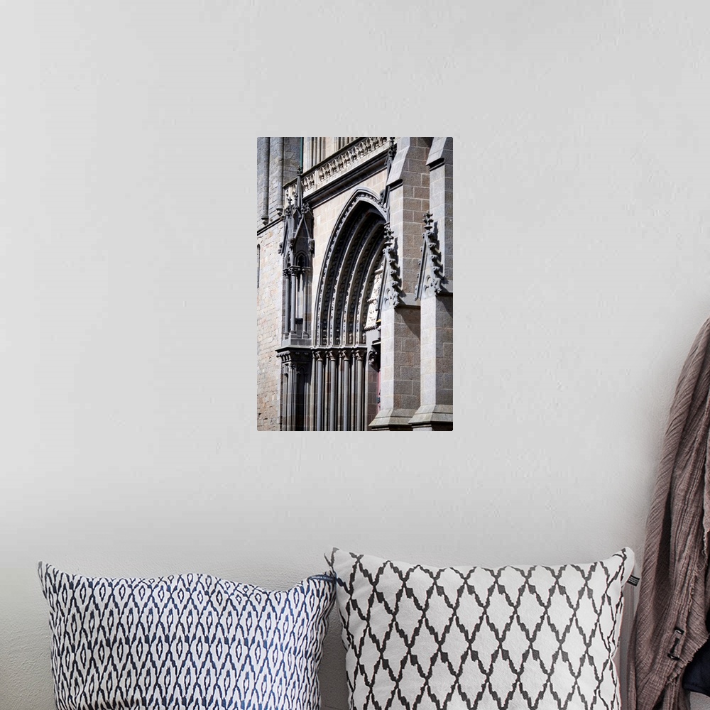 A bohemian room featuring Side view of Saint Pierre Cathedral facade, Vannes, department of Morbihan, France