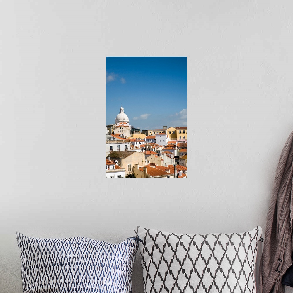 A bohemian room featuring View of Lisbon with the dome of Santa Engracia church on the top