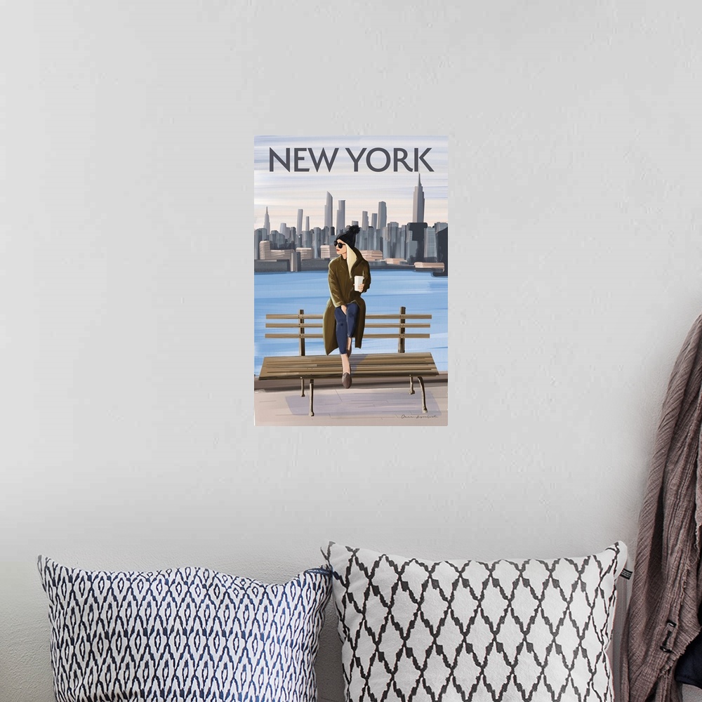 A bohemian room featuring Girl In New York II