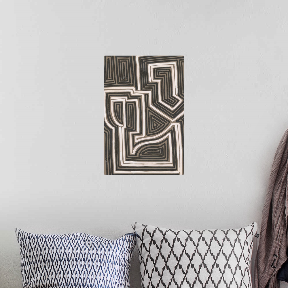 A bohemian room featuring Abstract Maze I