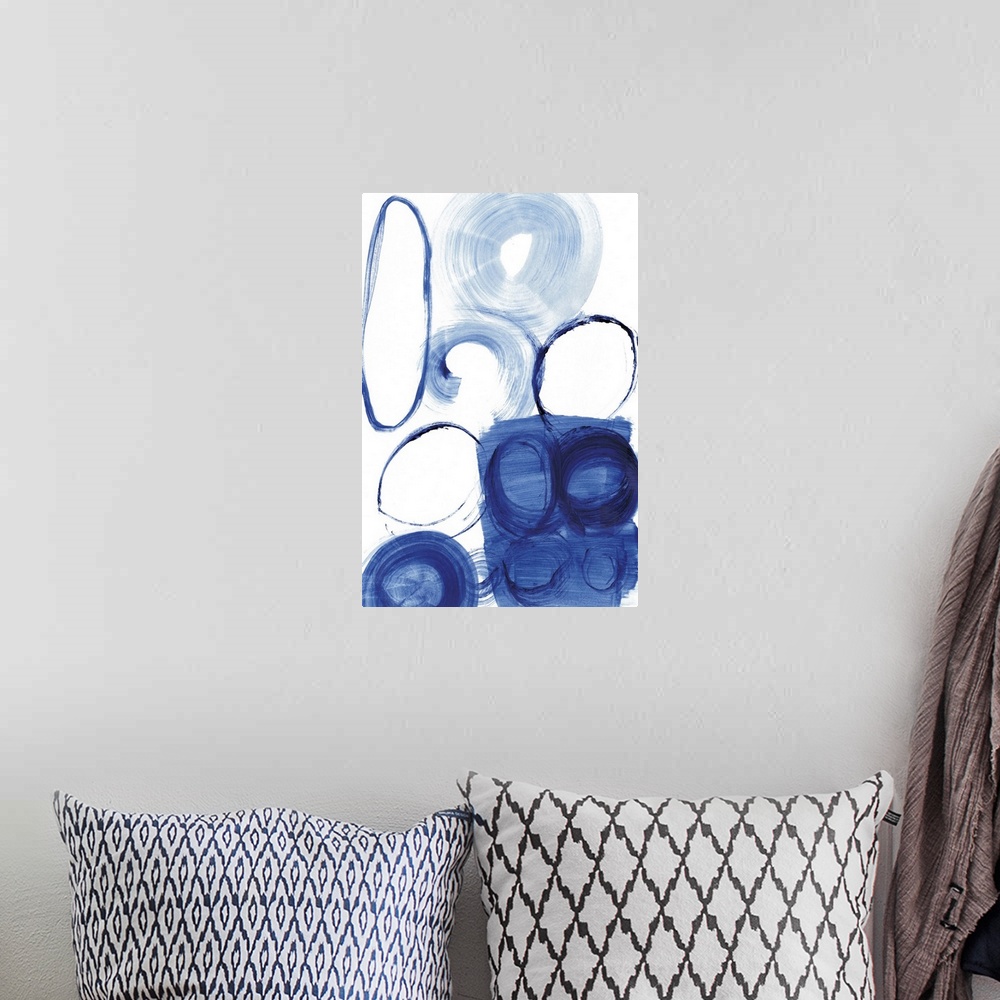 A bohemian room featuring Blue Circle Study I