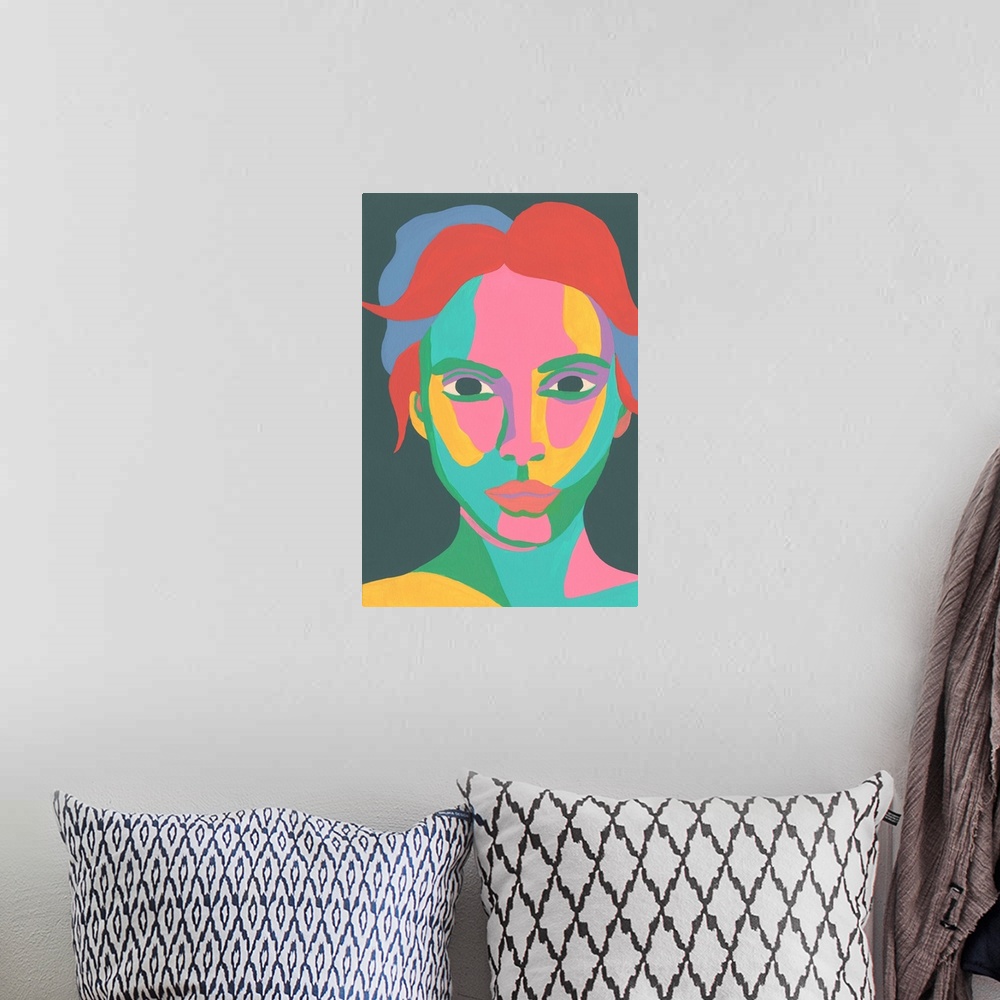 A bohemian room featuring Colorblock Face I