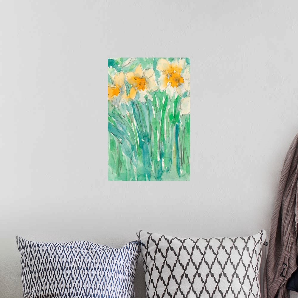 A bohemian room featuring Daffodils Stems I