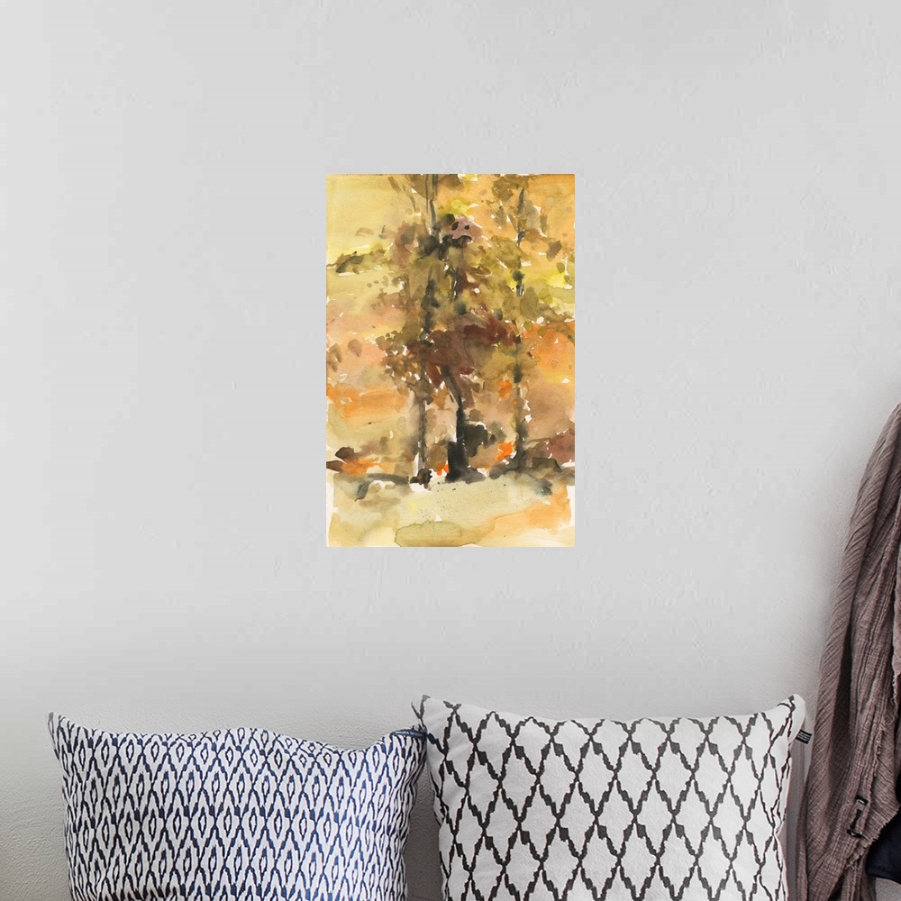 A bohemian room featuring Fall Foliage Watercolor I