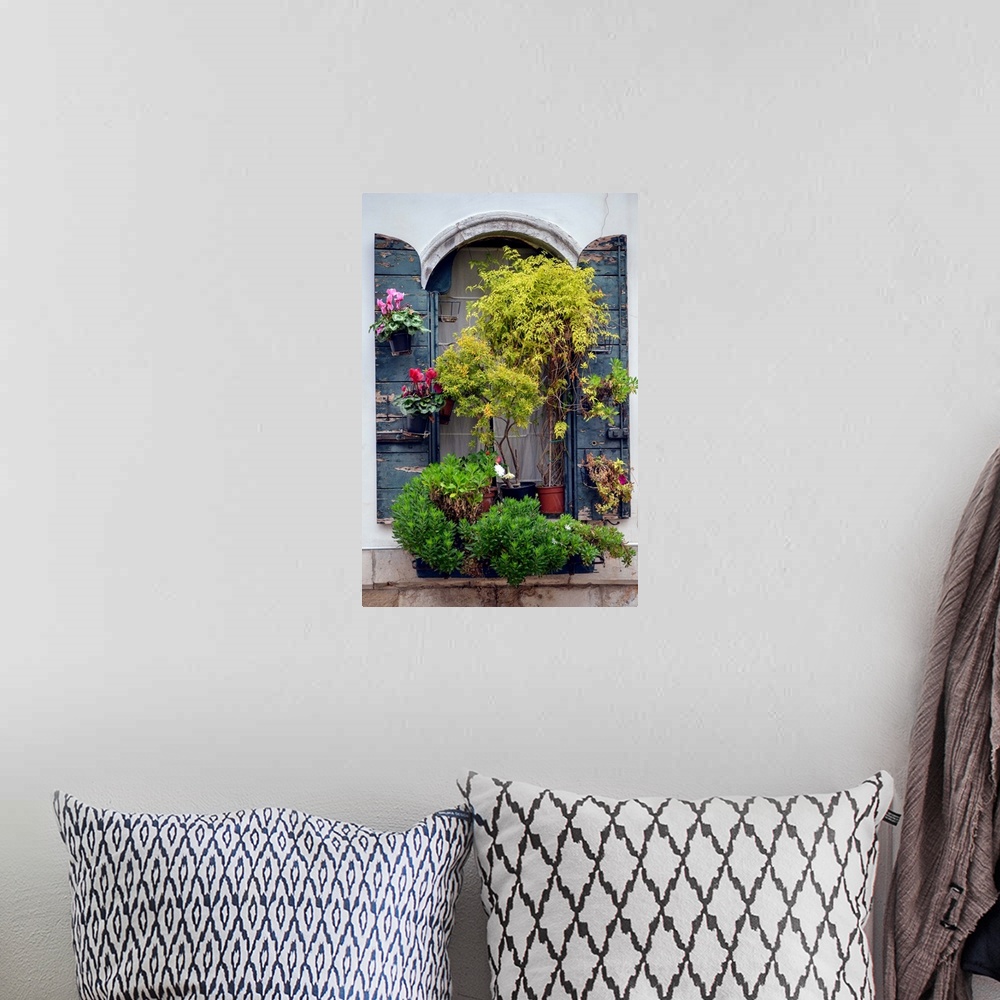A bohemian room featuring Italian Window Flowers IV