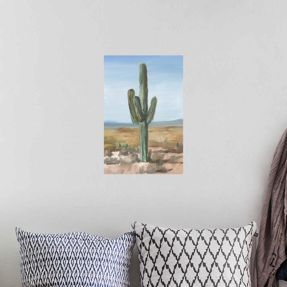 A bohemian room featuring Saguaro Cactus Study I