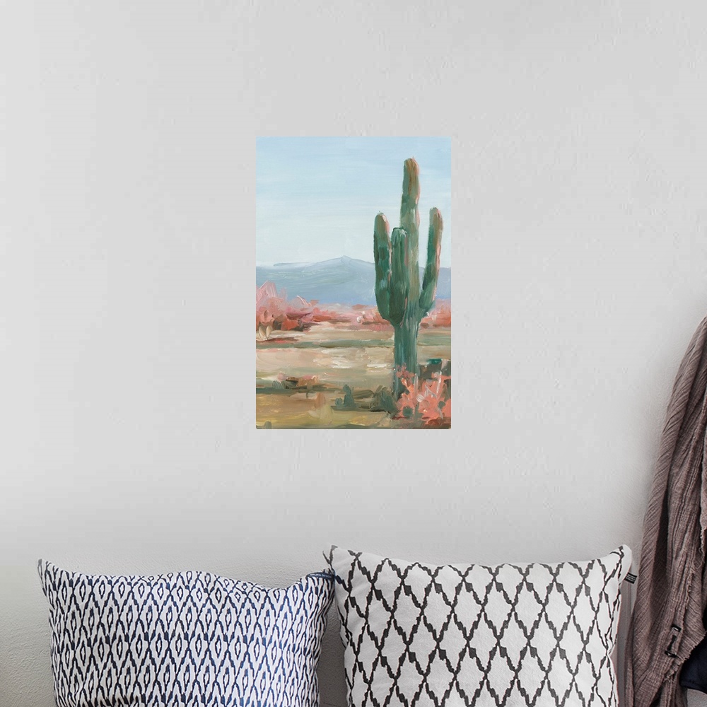 A bohemian room featuring Saguaro Cactus Study II