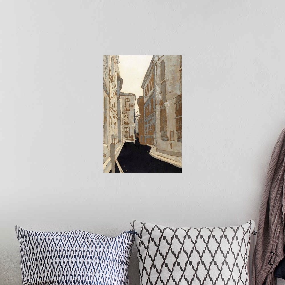 A bohemian room featuring Streets of Paris I