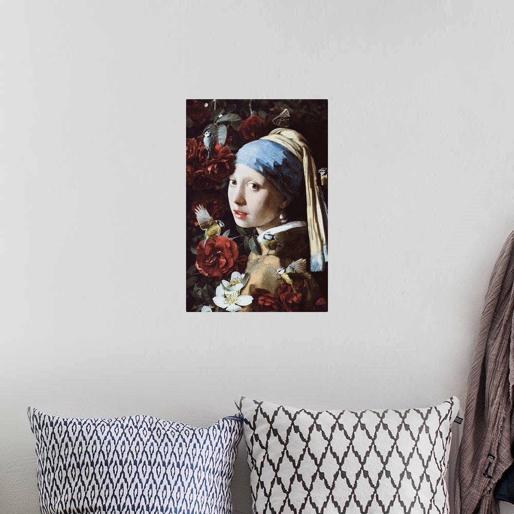 A bohemian room featuring Girl With Pearl Earring