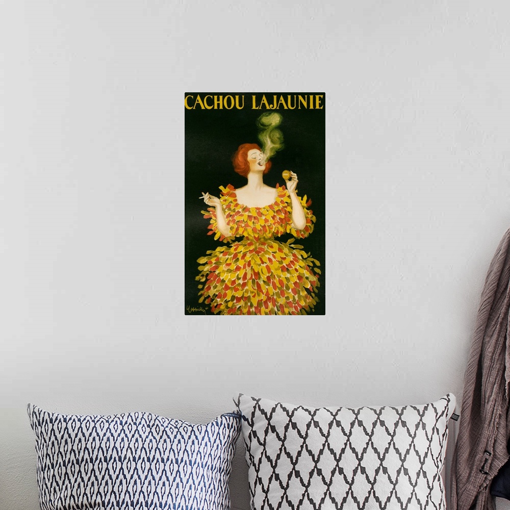 A bohemian room featuring 1920's France Cachou Lajaunie Poster