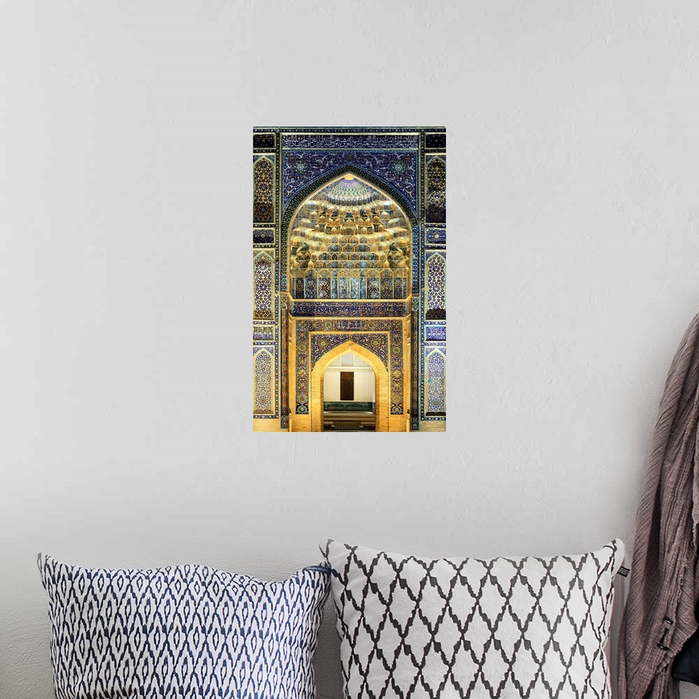A bohemian room featuring Gur-e-Amir mausoleum of the Asian conqueror Timur (also known as Tamerlane, 1336-1405). It has a ...