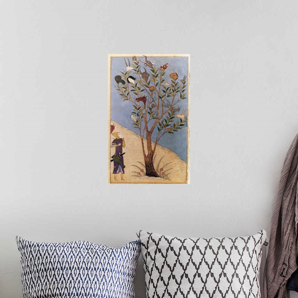 A bohemian room featuring Alexander the Great contemplates the Talking Tree during the end of his travels. Illumination fro...