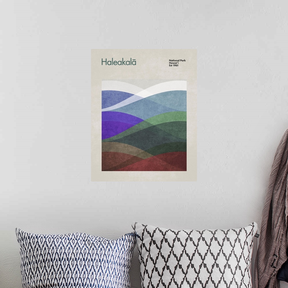 A bohemian room featuring Abstract Travel Haleakala