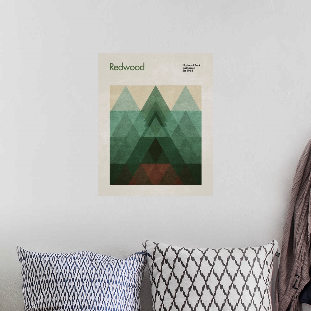 A bohemian room featuring Abstract Travel Redwood