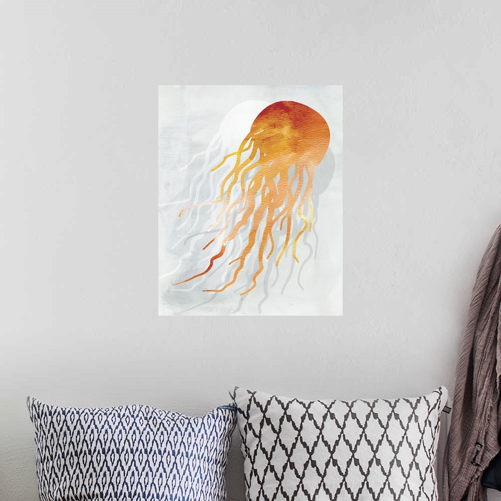 A bohemian room featuring Coastal Brights III - Jellyfish