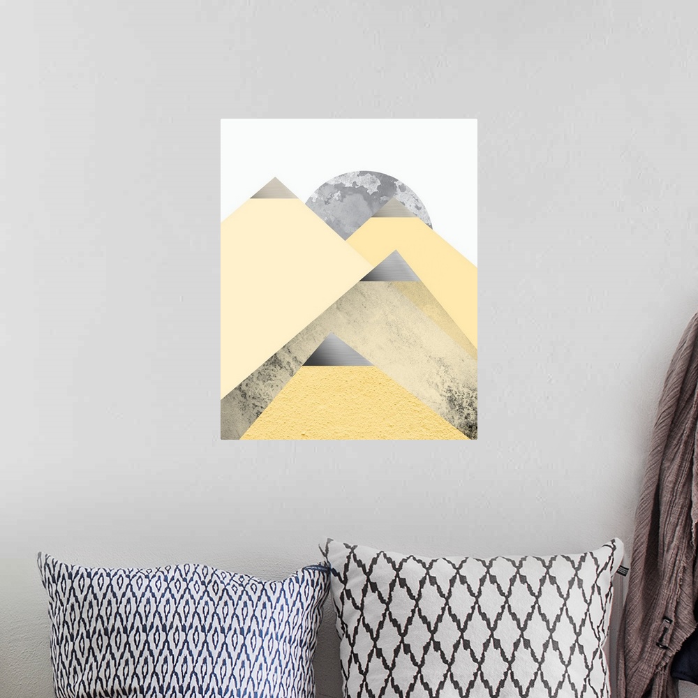 A bohemian room featuring Yellow and Grey Mountains II