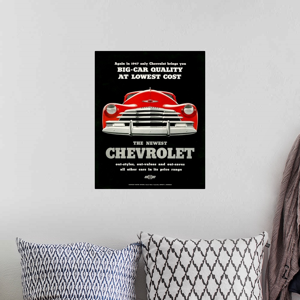 A bohemian room featuring 1940s USA Chevrolet Magazine Advert (detail)