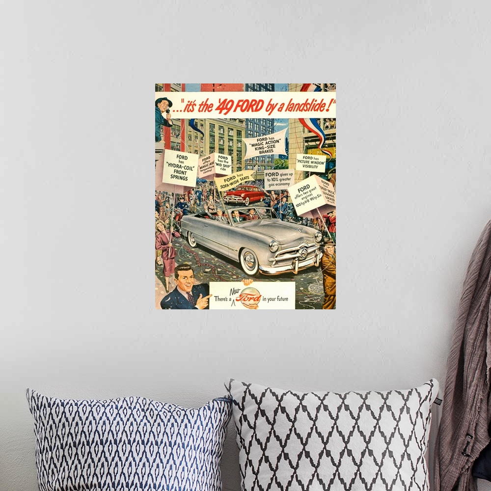 A bohemian room featuring 1940's USA Ford Magazine Advert (detail)