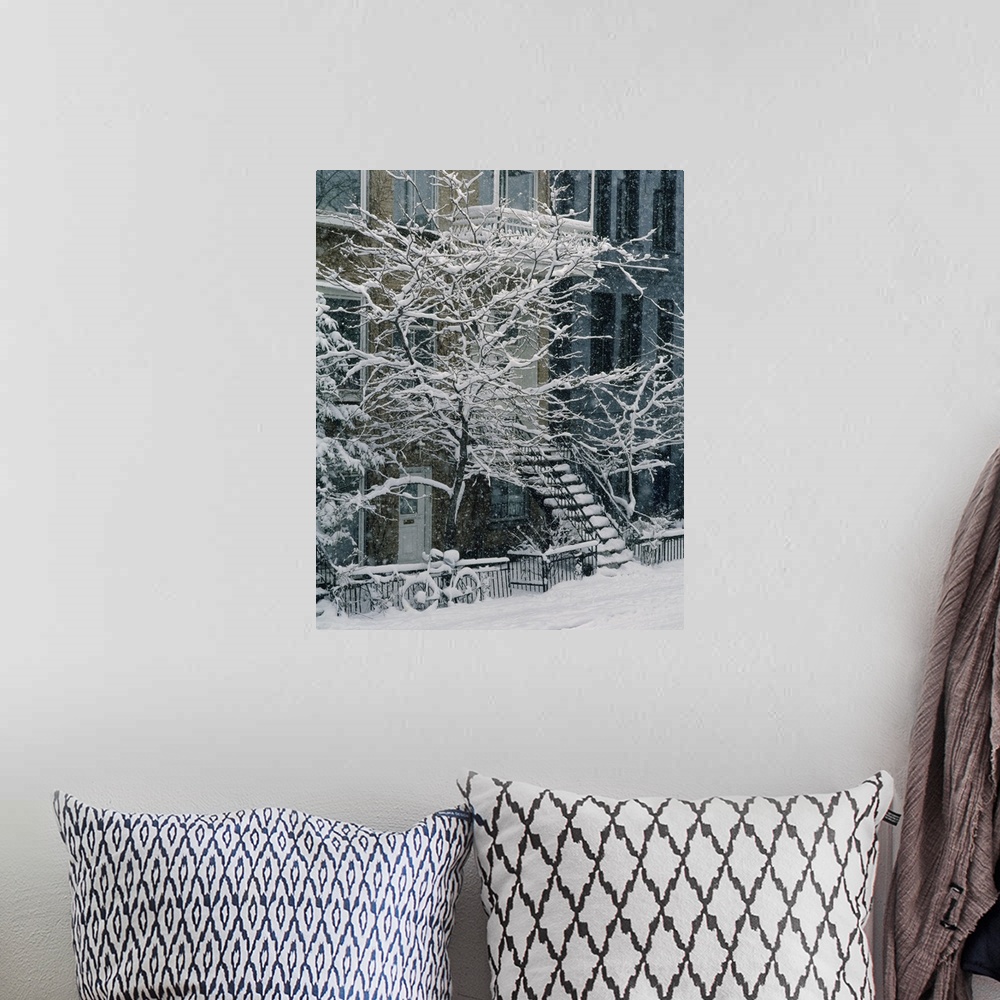 A bohemian room featuring Drolet Street In Winter, Montreal, Quebec, Canada